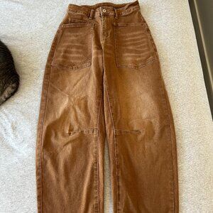 Brown Barrel Jeans